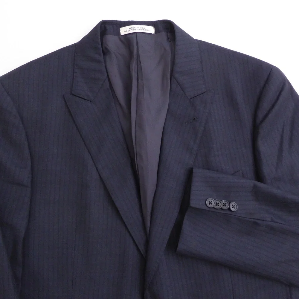 Joseph Abboud Mens Suit Jacket Navy Blue Pinstripe Slim Fit 42R